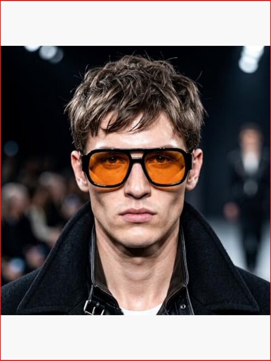 Retro Aviator Square Pilot Sunglasses with Double Bridge Thick Frame UV400 Lens main image 5